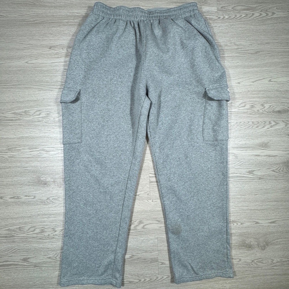 Umbro Mens Sweatpants Cargo Joggers Gray XXL Fleece Lined Drawstring‎ Pockets